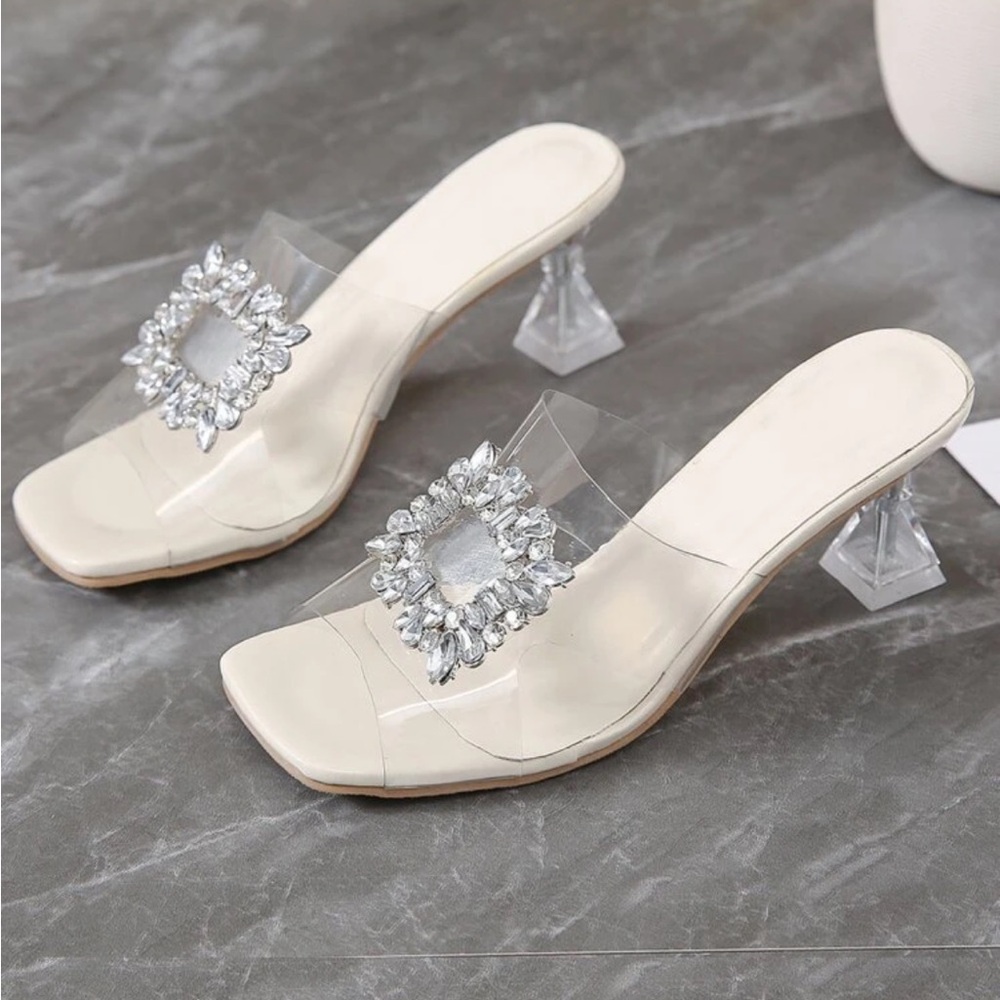 Women’s Transparent Chunky High Heeled Sandal